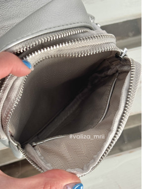 Кросс-боди из качественной экокожи Alex Mia 9120 - серебро