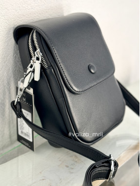 Крос-боді з якісної екошкіри Alex Mia 9120 - чорний