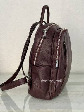 Рюкзак з натуральної шкіри Італія - 02443 - бордовий