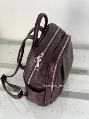 Рюкзак з натуральної шкіри Італія - 02443 - бордовий