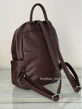 Рюкзак з натуральної шкіри Італія - 02443 - бордовий