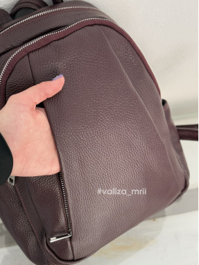 Рюкзак з натуральної шкіри Італія - 02443 - бордовий