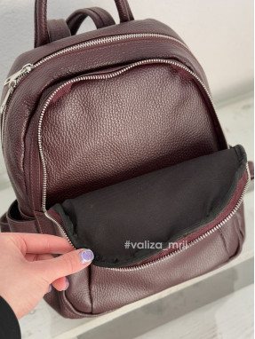 Рюкзак з натуральної шкіри Італія - 02443 - бордовий
