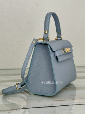 Сумка крос-боді шкіряна Італія - 02733 - блакитний