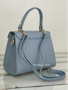 Сумка крос-боді шкіряна Італія - 02733 - блакитний