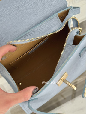 Сумка крос-боді шкіряна Італія - 02733 - блакитний