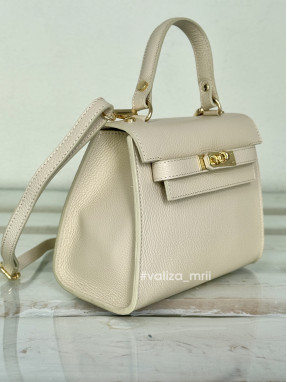 Сумка крос-боді шкіряна Італія - 02733 - бежевий