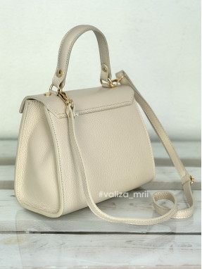 Сумка крос-боді шкіряна Італія - 02733 - бежевий