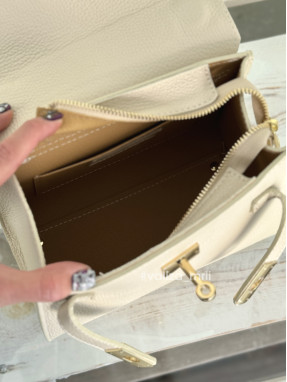 Сумка крос-боді шкіряна Італія - 02733 - бежевий