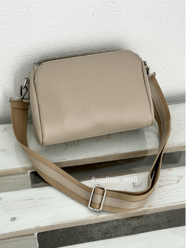 Сумка крос-боді з натуральної шкіри 02909 - капучіно