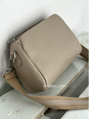 Сумка крос-боді з натуральної шкіри 02909 - капучіно