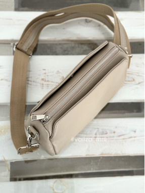 Сумка крос-боді з натуральної шкіри 02909 - капучіно