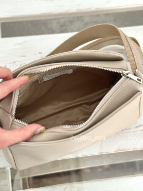 Сумка крос-боді з натуральної шкіри 02909 - капучіно