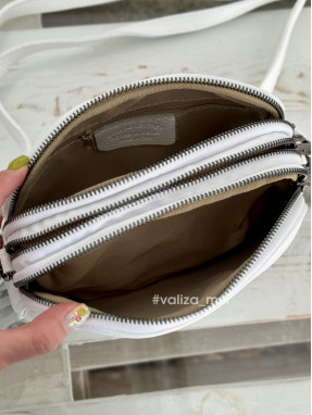 Сумка кросс-боди из натуральной кожи 03106 - белый