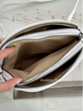 Сумка кросс-боди из натуральной кожи 03106 - белый