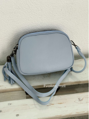 Сумка крос-боді з натуральної шкіри 03106 - блакитний