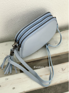 Сумка кросс-боди из натуральной кожи 03106 - голубой