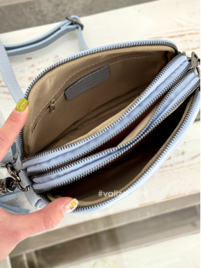 Сумка кросс-боди из натуральной кожи 03106 - голубой