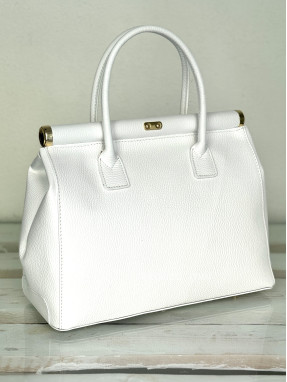Вместительная сумка из натуральной кожи 03201 - белый