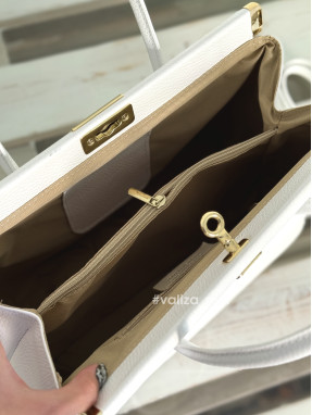 Вместительная сумка из натуральной кожи 03201 - белый