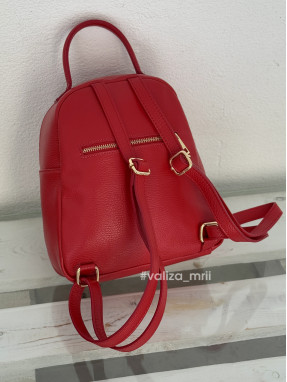 Рюкзак з натуральної шкіри Італія 03354 - червоний