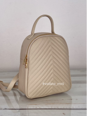 Рюкзак из натуральной кожи Италия 03354 - бежевый