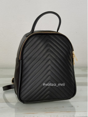 Рюкзак з натуральної шкіри Італія 03354 - чорний 