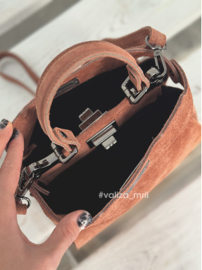 Сумка крос-боді натуральна замша Італія - 03736 - темно-рудий