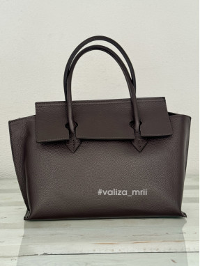 Сумка тоут шкіряна Італія 03825 - шоколад