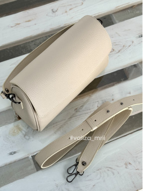 Сумка кросс-боди кожаная Италия - 03834 - бежевый