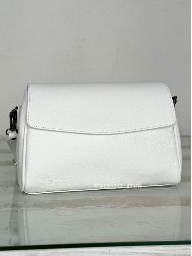 Сумка кросс-боди кожаная Италия - 03834 - белый