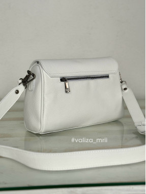 Сумка кросс-боди кожаная Италия - 03834 - белый