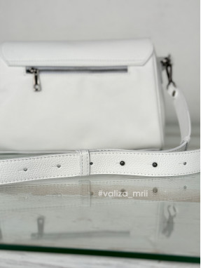 Сумка кросс-боди кожаная Италия - 03834 - белый