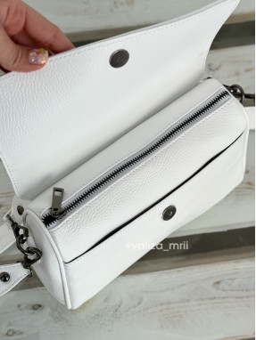 Сумка кросс-боди кожаная Италия - 03834 - белый