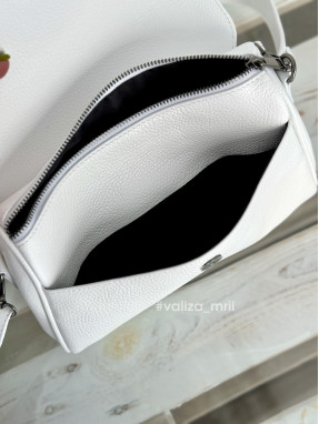 Сумка кросс-боди кожаная Италия - 03834 - белый