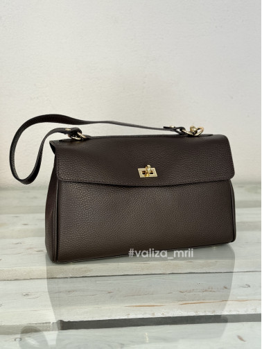 Сумка через плечо натуральная кожа Италия 03835 - шоколад
