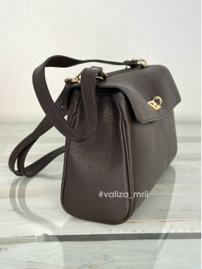 Сумка через плечо натуральная кожа Италия 03835 - шоколад