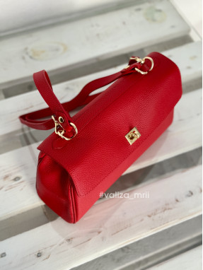 Сумка через плече натуральна шкіра Італія 03835 - червоний