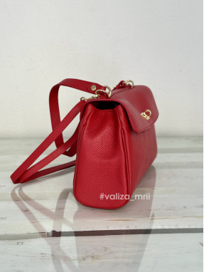 Сумка через плече натуральна шкіра Італія 03835 - червоний