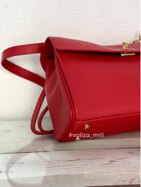 Сумка через плече натуральна шкіра Італія 03835 - червоний