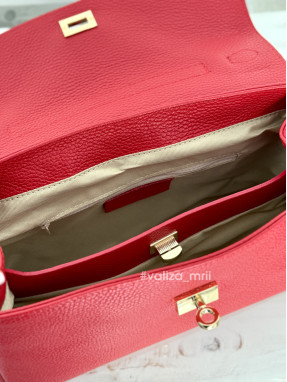 Сумка через плече натуральна шкіра Італія 03835 - червоний