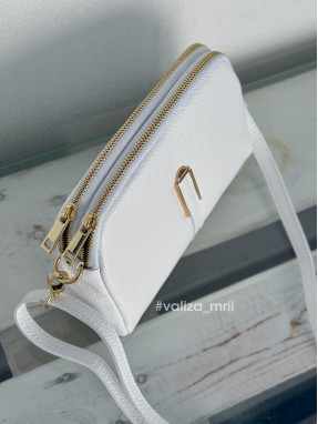 Сумка крос-боді з натуральної шкіри 03912 - білий