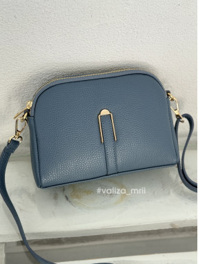 Сумка кросс-боди из натуральной кожи 03912 - джинсовый