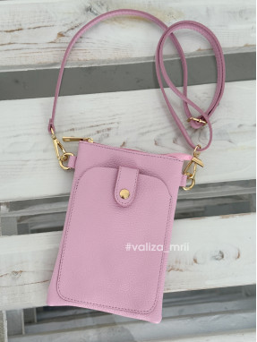Сумка через плече для телефона 03924 - Италия - светло-розовый