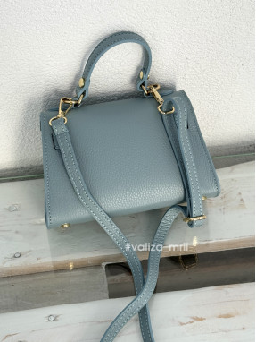 Сумка крос-боді шкіряна Італія - 03930 - блакитний