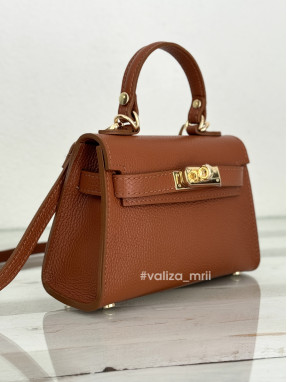 Сумка крос-боді шкіряна Італія - 03930 - темно-рудий