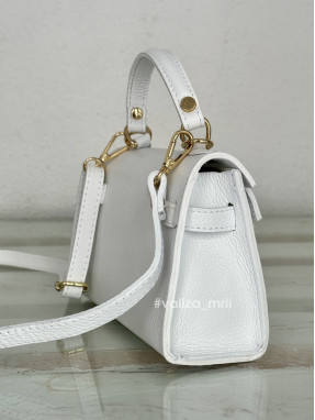 Сумка кросс-боди кожаная Италия - 03930 - белый