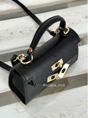 Сумка крос-боді шкіряна Італія - 03930 - чорний