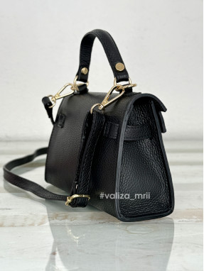 Сумка крос-боді шкіряна Італія - 03930 - чорний