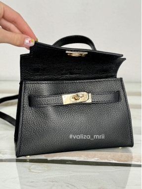 Сумка крос-боді шкіряна Італія - 03930 - чорний